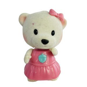 Calico Critters Flocked 2” White Polar Bear Girl Dress Blue Acorn & Bow 053 Rare